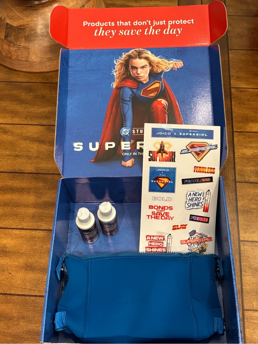 Joico Blue Supergirl Cosmetic Pouch Gift Set
